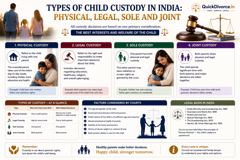 Types of Child Custody in India 2026: Physical, Legal, Sole and Joint (Complete Guide) 2 Child Custody