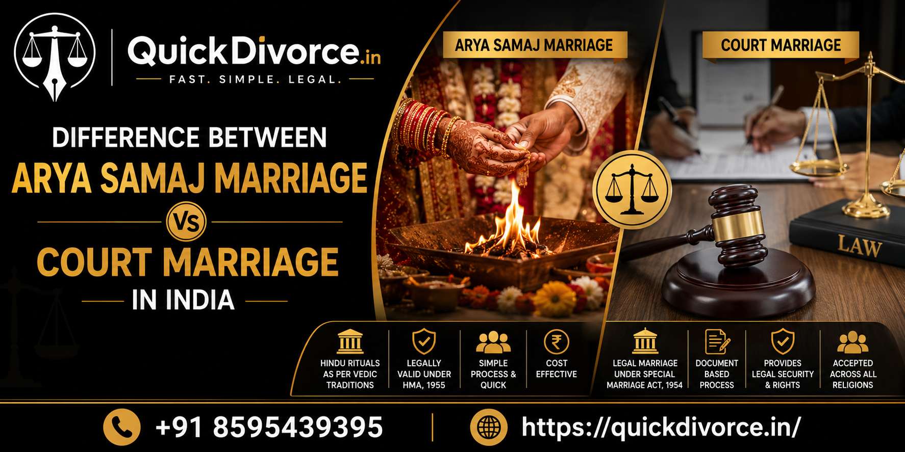 Difference Between Arya Samaj Marriage and Court Marriage in India