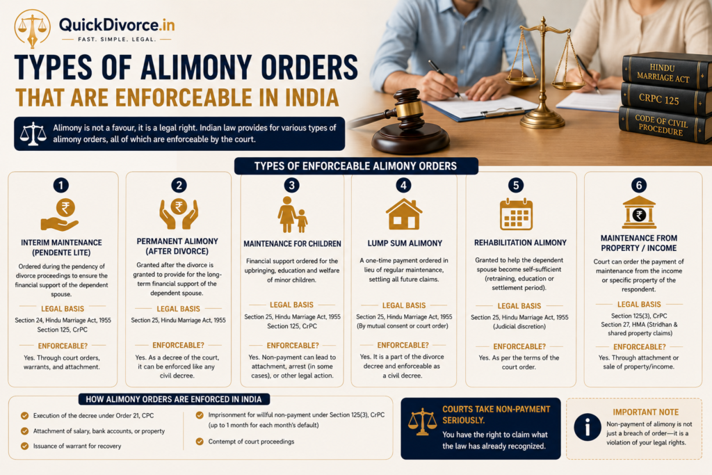 How to Recover Unpaid Alimony After Divorce in India 2026 2 alimony-types